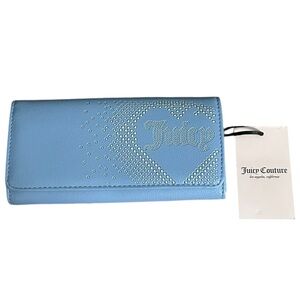 Juicy Couture Light Blue Rhinestone Logo Wallet - NWT